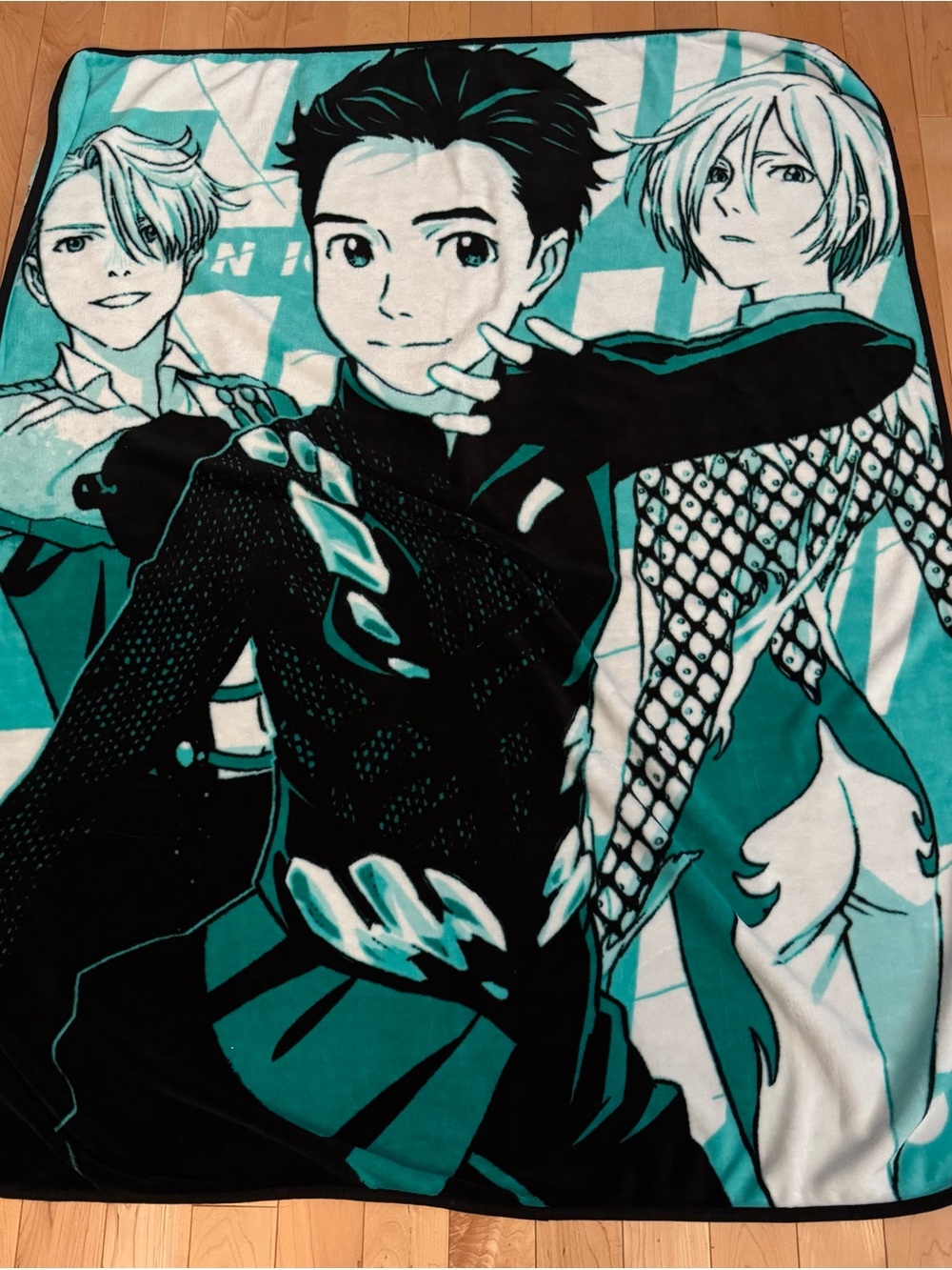 Teal Anime Character Throw Blanket - Home Bedding approximately 57” x 43”